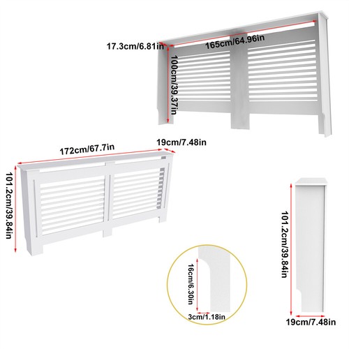 100cm tall white radiator - 100cm,