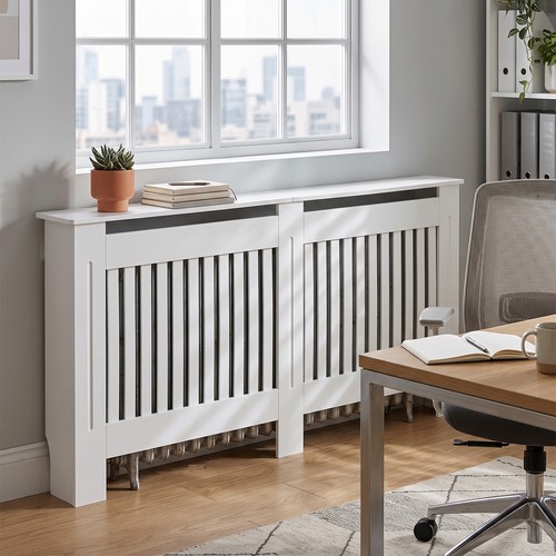 White radiator cover mdf - white, small