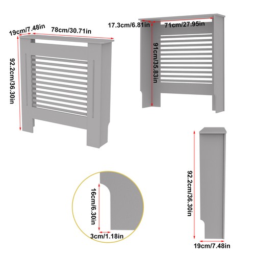92cm tall radiator - radiator, white