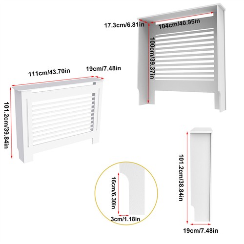 100cm tall white radiator - tall,