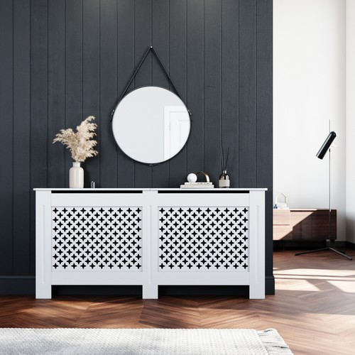 White radiator cover - white,